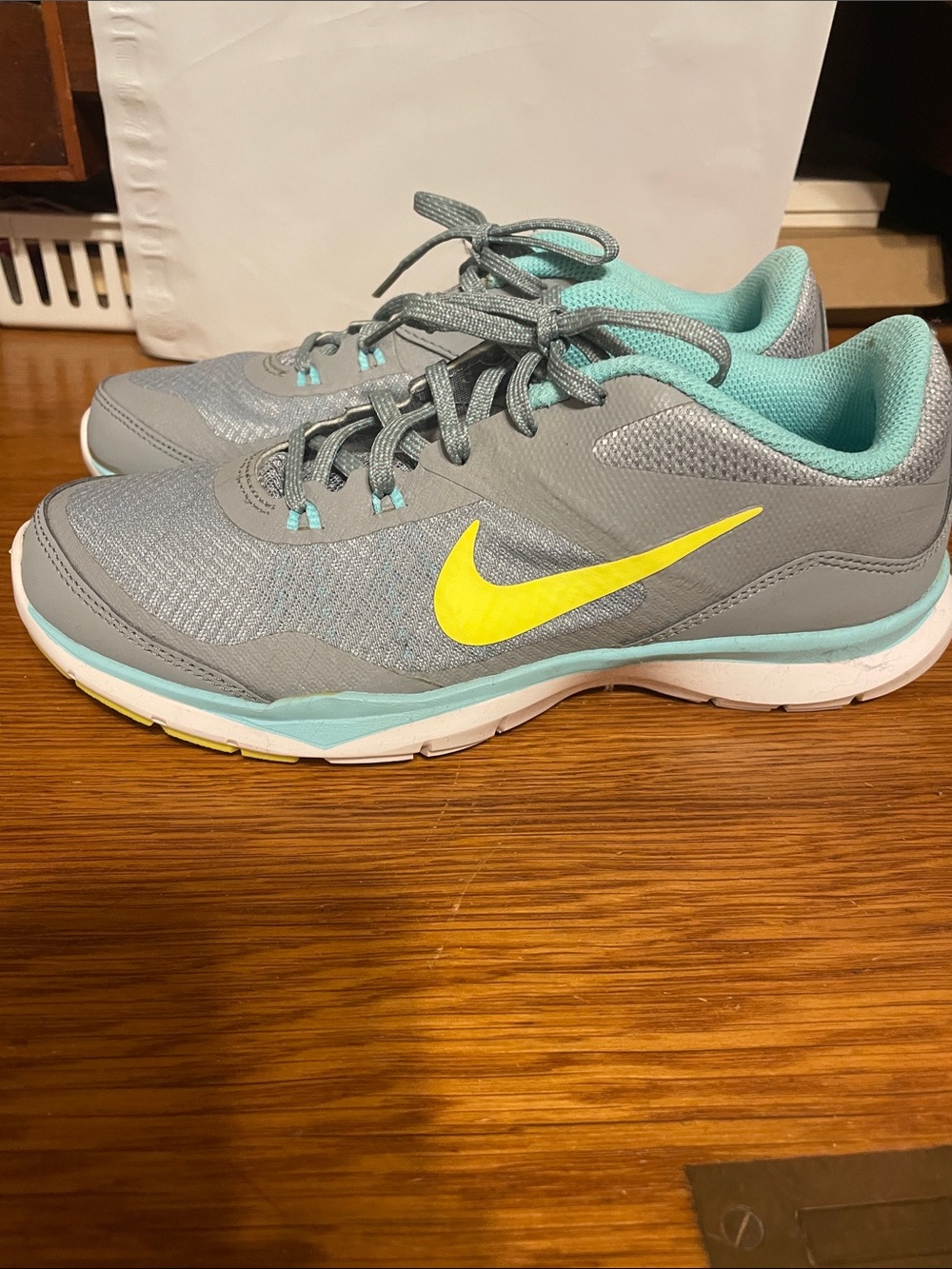 Nike Gray, Yellow & Aqua Women's Low-Top Athletic Sneakers